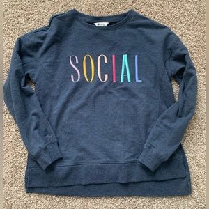 Wildfox “social” sweatshirt in rainbow